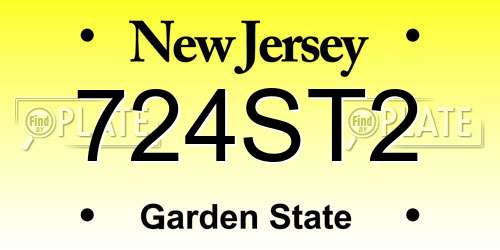 724ST2 New Jersey License Plate