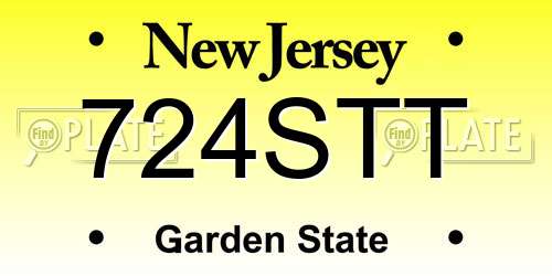 724STT New Jersey License Plate