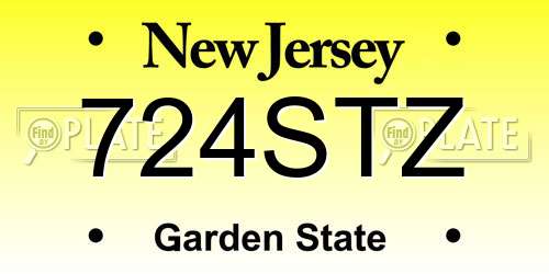 724STZ New Jersey License Plate