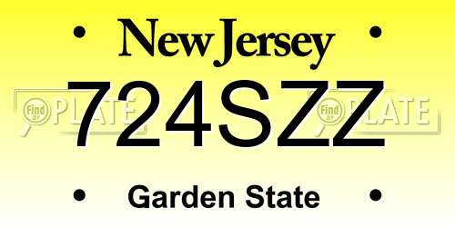 724SZZ New Jersey License Plate