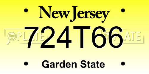 724T66 New Jersey License Plate