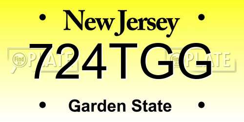 724TGG New Jersey License Plate