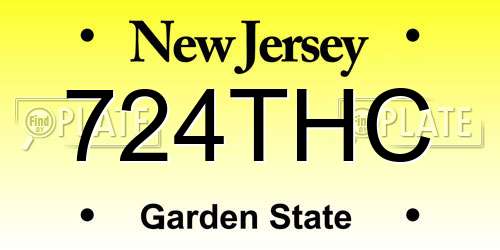 724THC New Jersey License Plate
