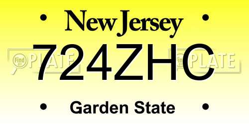 724ZHC New Jersey License Plate