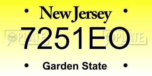 7251EO New Jersey License Plate
