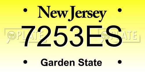 7253ES New Jersey License Plate