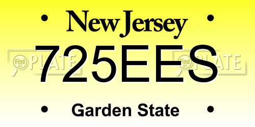725EES New Jersey License Plate