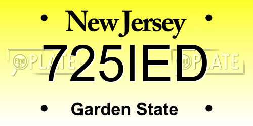 725IED New Jersey License Plate
