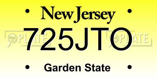 725JTO New Jersey License Plate