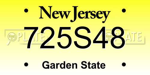 725S48 New Jersey License Plate