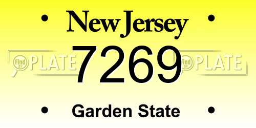 7269 New Jersey License Plate