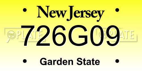 726G09 New Jersey License Plate
