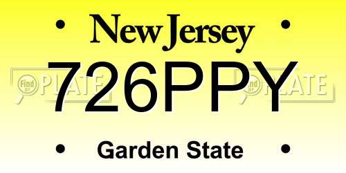 726PPY New Jersey License Plate