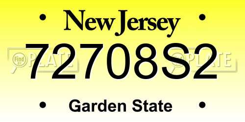 72708S2 New Jersey License Plate