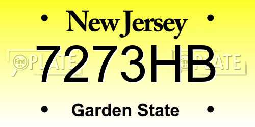 7273HB New Jersey License Plate