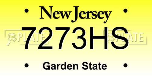 7273HS New Jersey License Plate