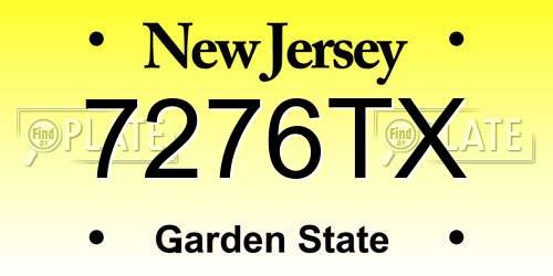 7276TX New Jersey License Plate
