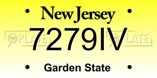 7279IV New Jersey License Plate