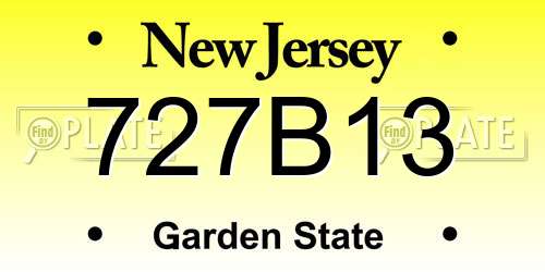 727B13 New Jersey License Plate