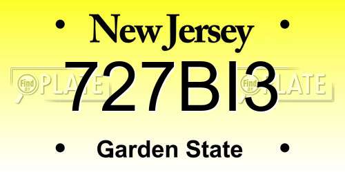 727BI3 New Jersey License Plate