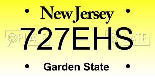 727EHS New Jersey License Plate