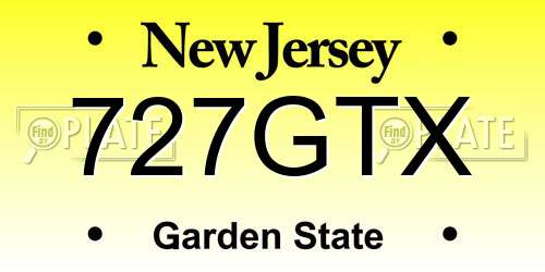 727GTX New Jersey License Plate