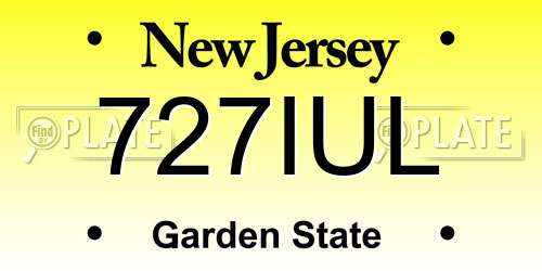 727IUL New Jersey License Plate
