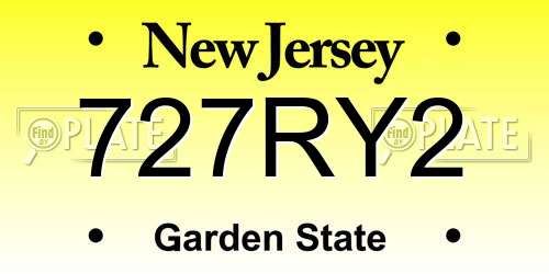 727RY2 New Jersey License Plate