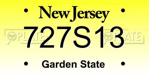 727S13 New Jersey License Plate