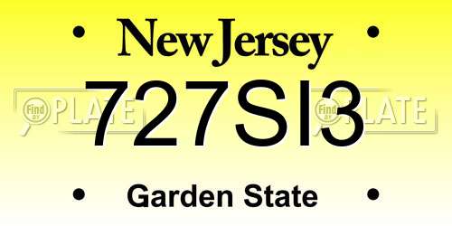 727SI3 New Jersey License Plate