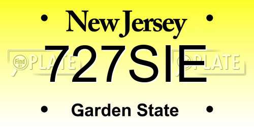 727SIE New Jersey License Plate