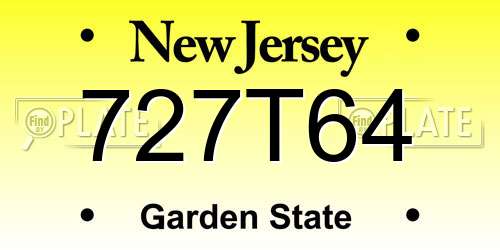 727T64 New Jersey License Plate