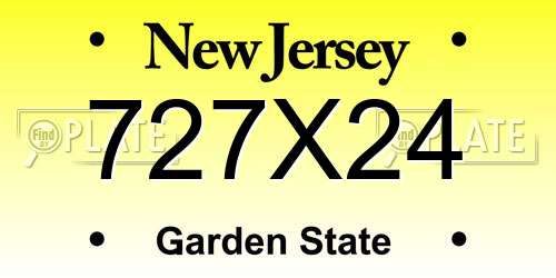 727X24 New Jersey License Plate