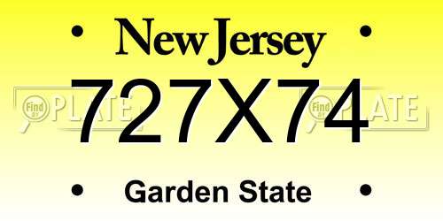 727X74 New Jersey License Plate
