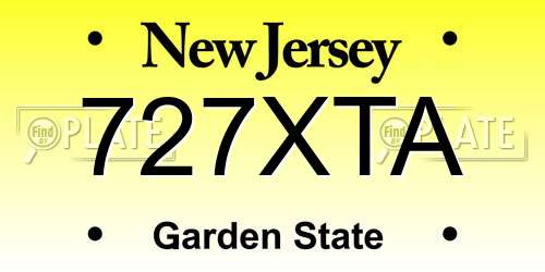 727XTA New Jersey License Plate