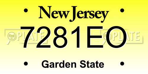 7281EO New Jersey License Plate