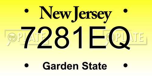 7281EQ New Jersey License Plate