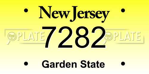 7282 New Jersey License Plate