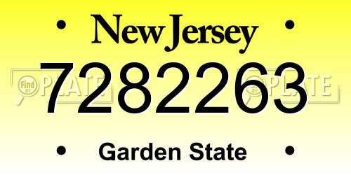 7282263 New Jersey License Plate