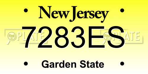 7283ES New Jersey License Plate