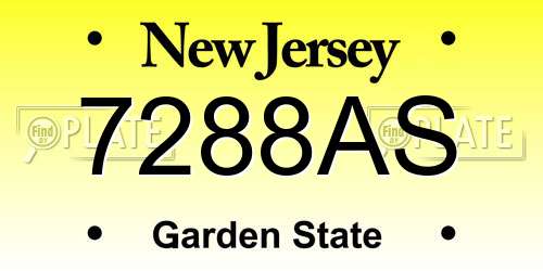 7288AS New Jersey License Plate