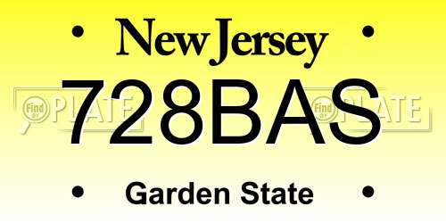 728BAS New Jersey License Plate