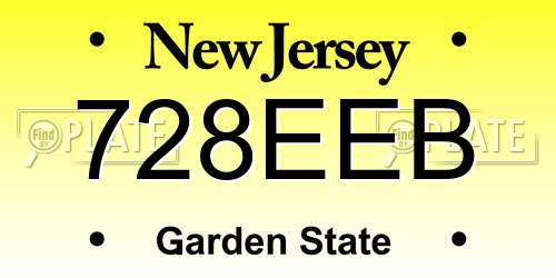 728EEB New Jersey License Plate