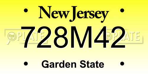 728M42 New Jersey License Plate