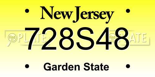 728S48 New Jersey License Plate