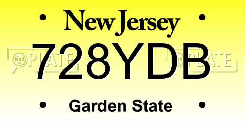 728YDB New Jersey License Plate