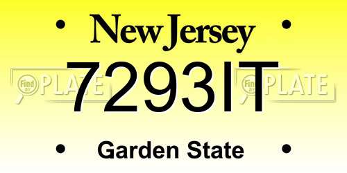 7293IT New Jersey License Plate
