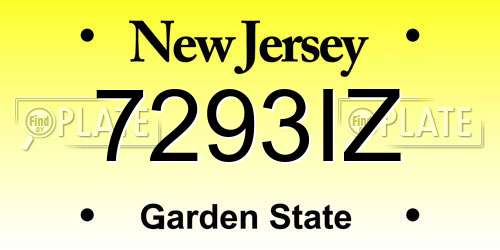 7293IZ New Jersey License Plate