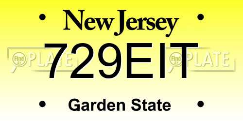 729EIT New Jersey License Plate