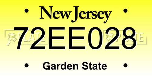 72EE028 New Jersey License Plate
